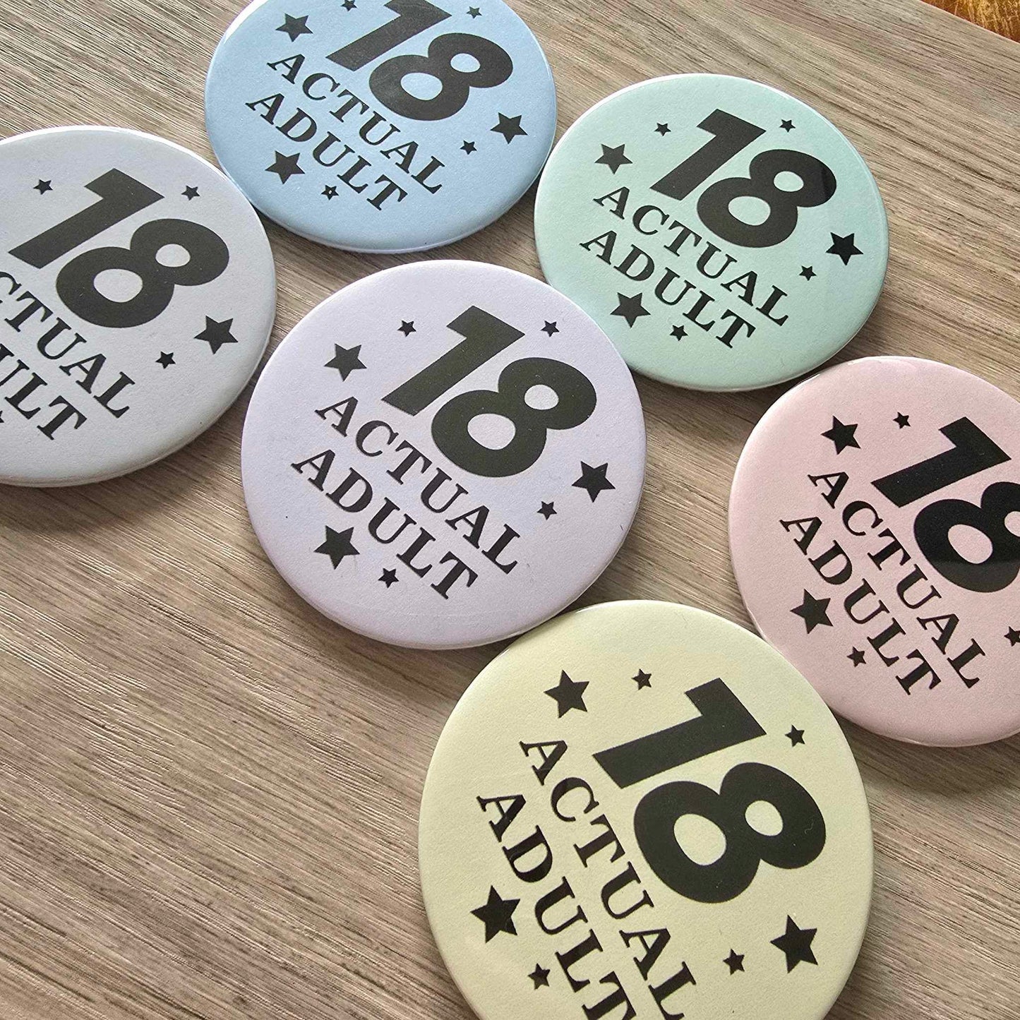 18 ACTUAL ADULT -  MAGNET/BADGE/KEYRING