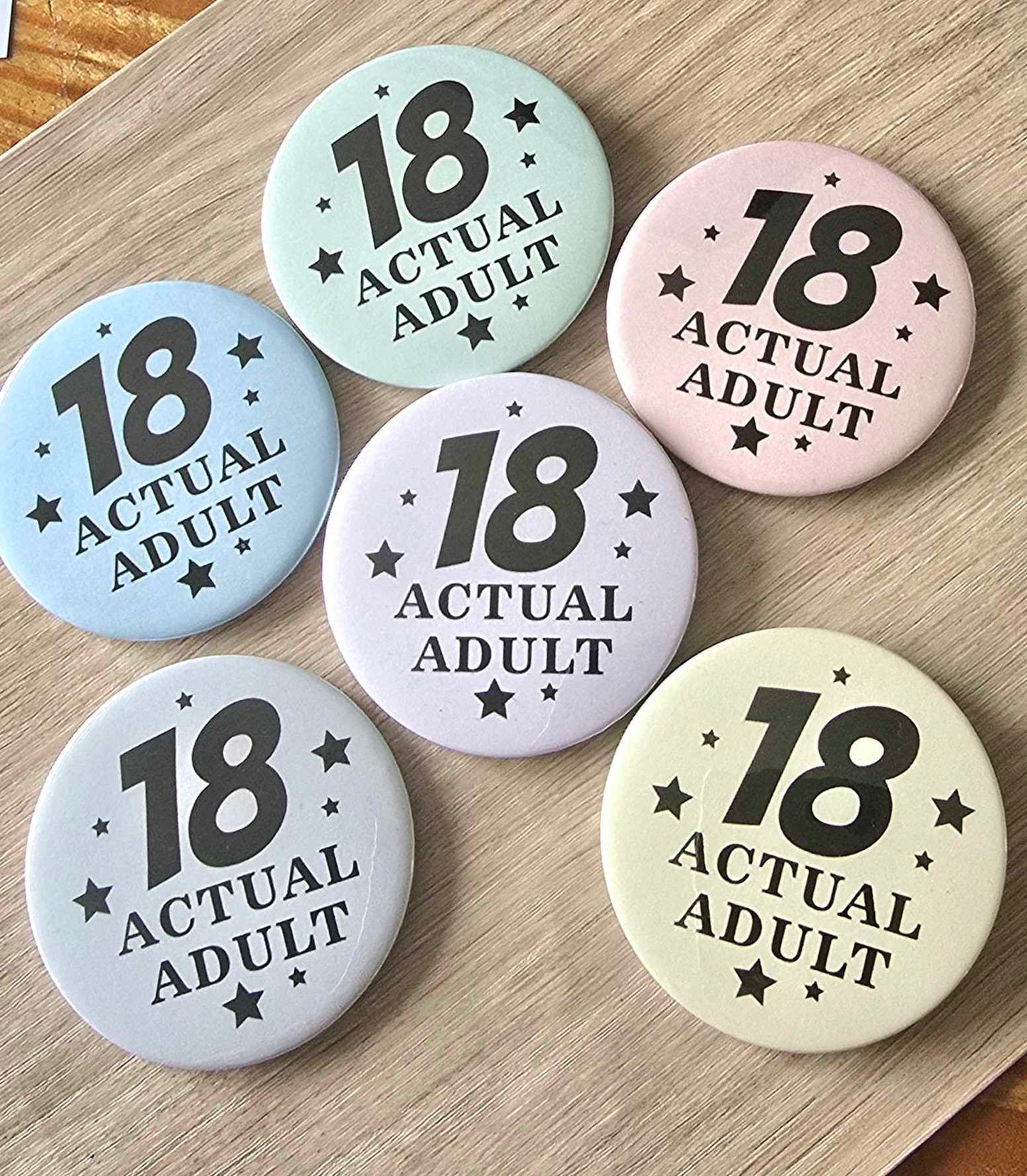 18 ACTUAL ADULT -  MAGNET/BADGE/KEYRING