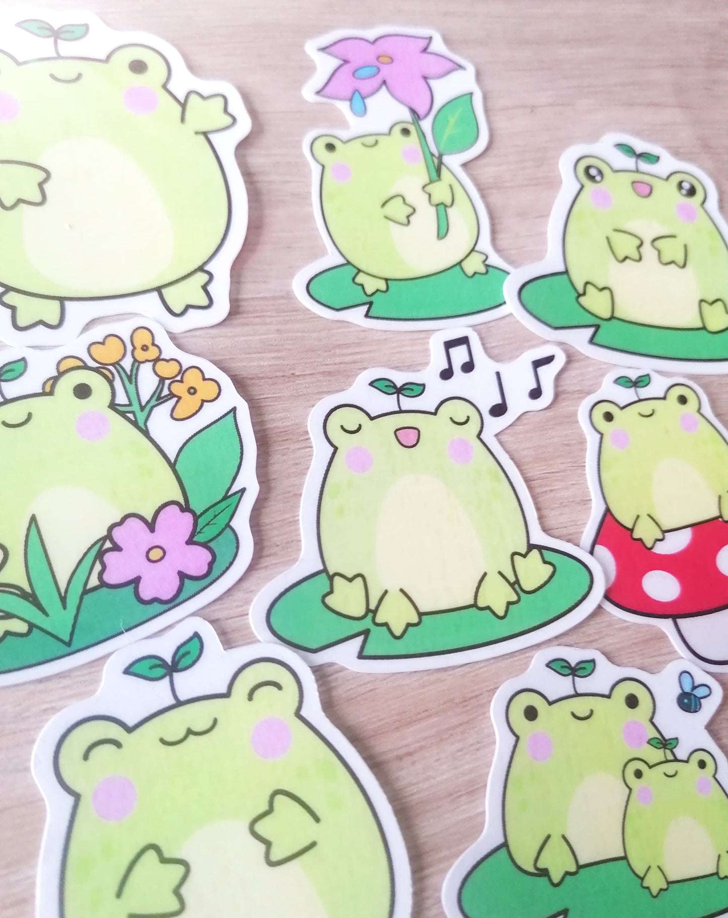 FROG THEME STICKER PACK X 8 - CUTE FROGS