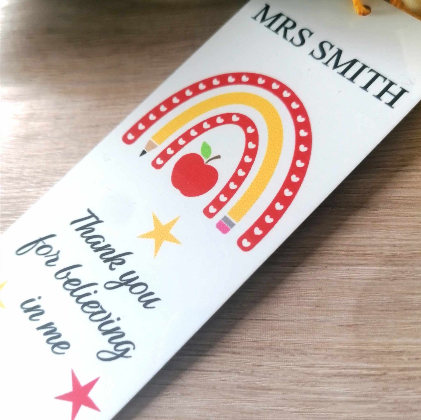 Teacher bookmark - Believing in me - personalised