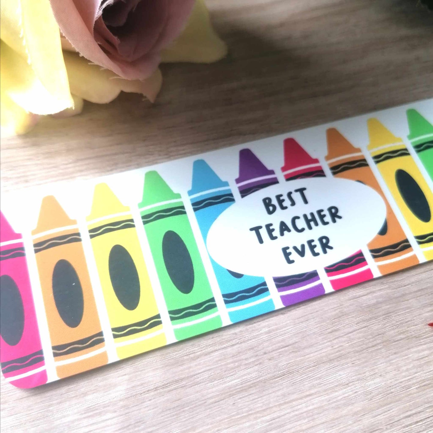 Teacher bookmark - Crayons - personalised