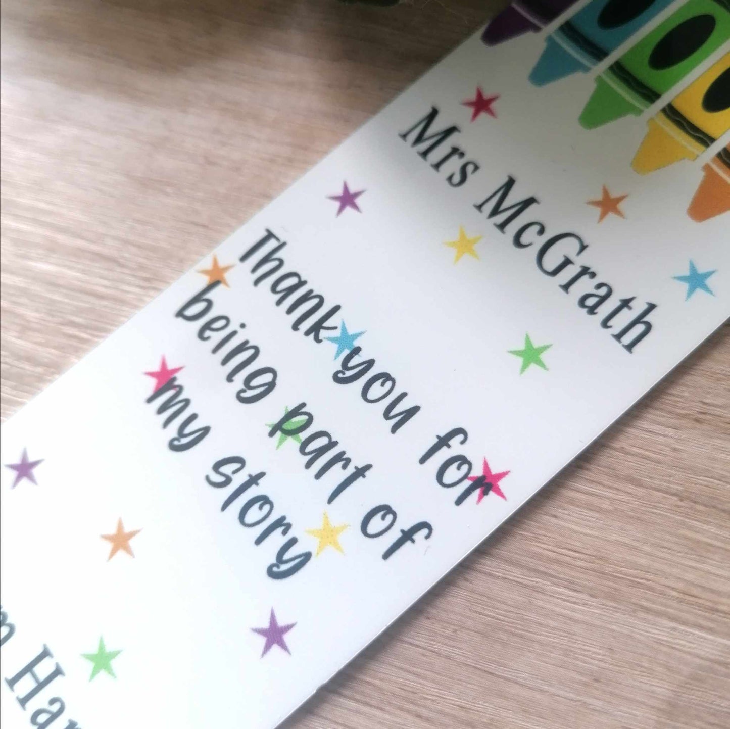 Teacher bookmark - PART OF MY STORY - personalised