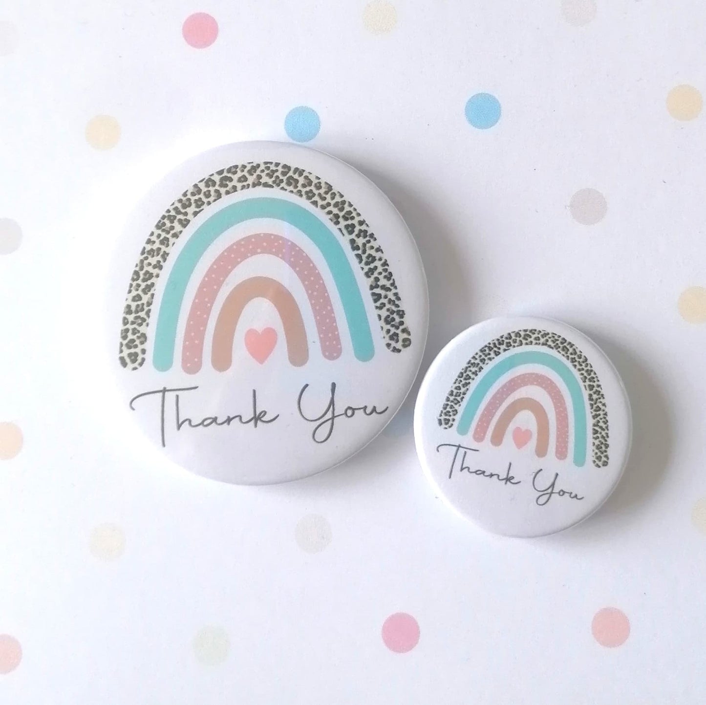 THANK YOU - RAINBOW - MAGNET/BADGE/KEYRING