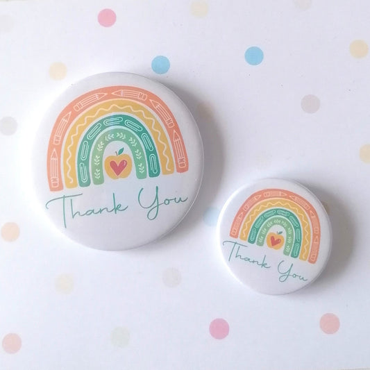 THANK YOU - RAINBOW (apple) - MAGNET/BADGE/KEYRING