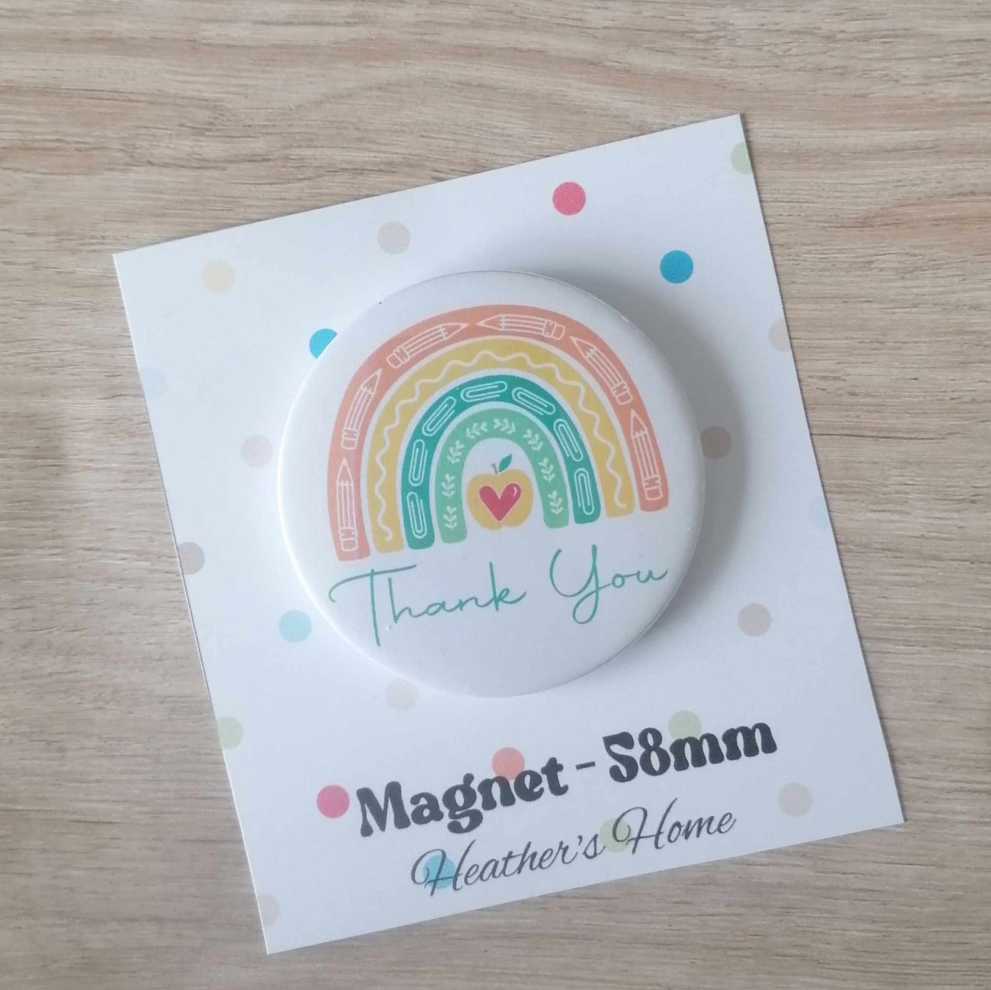 THANK YOU - RAINBOW (apple) - MAGNET/BADGE/KEYRING