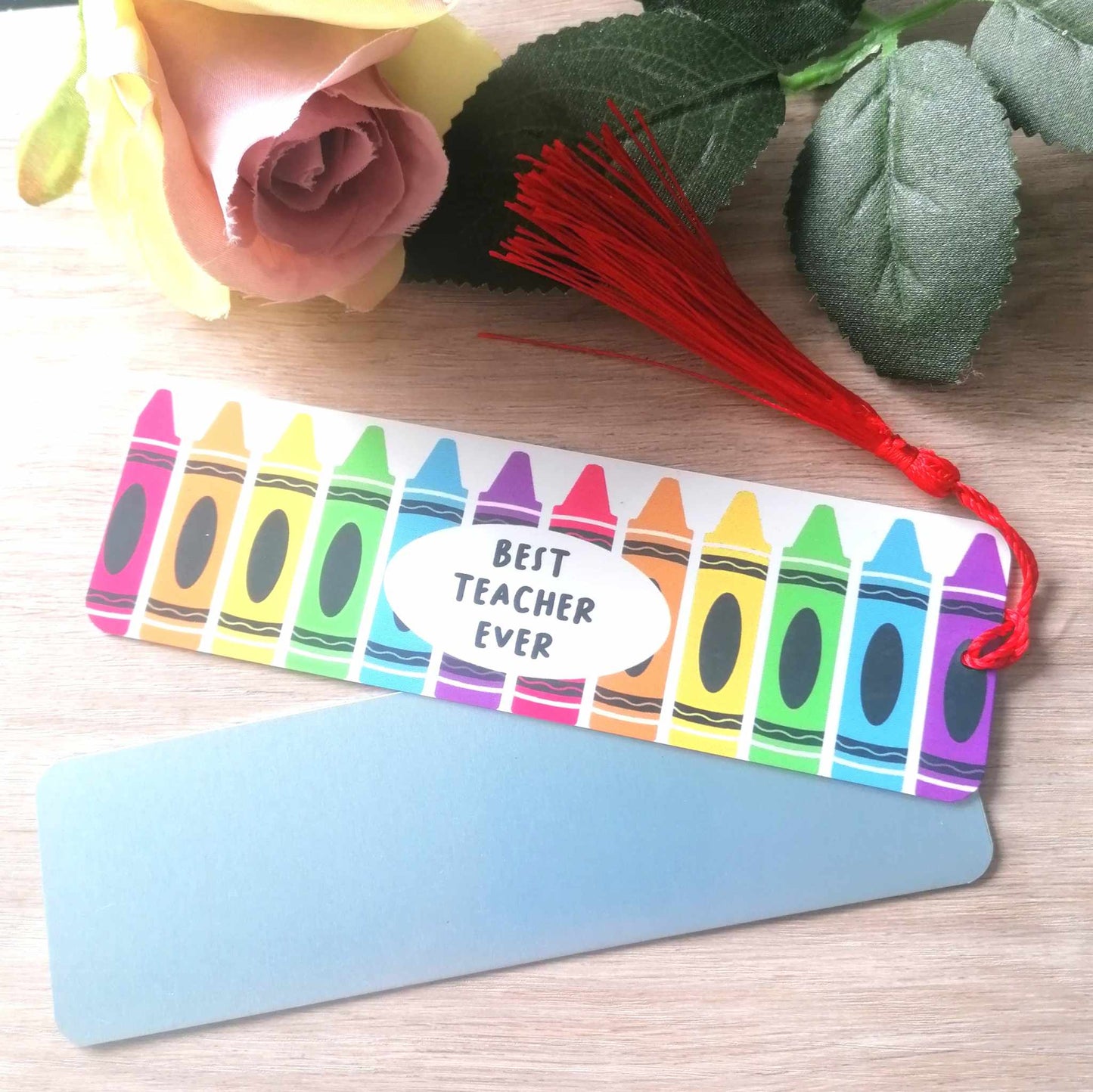 Teacher bookmark - Crayons - personalised