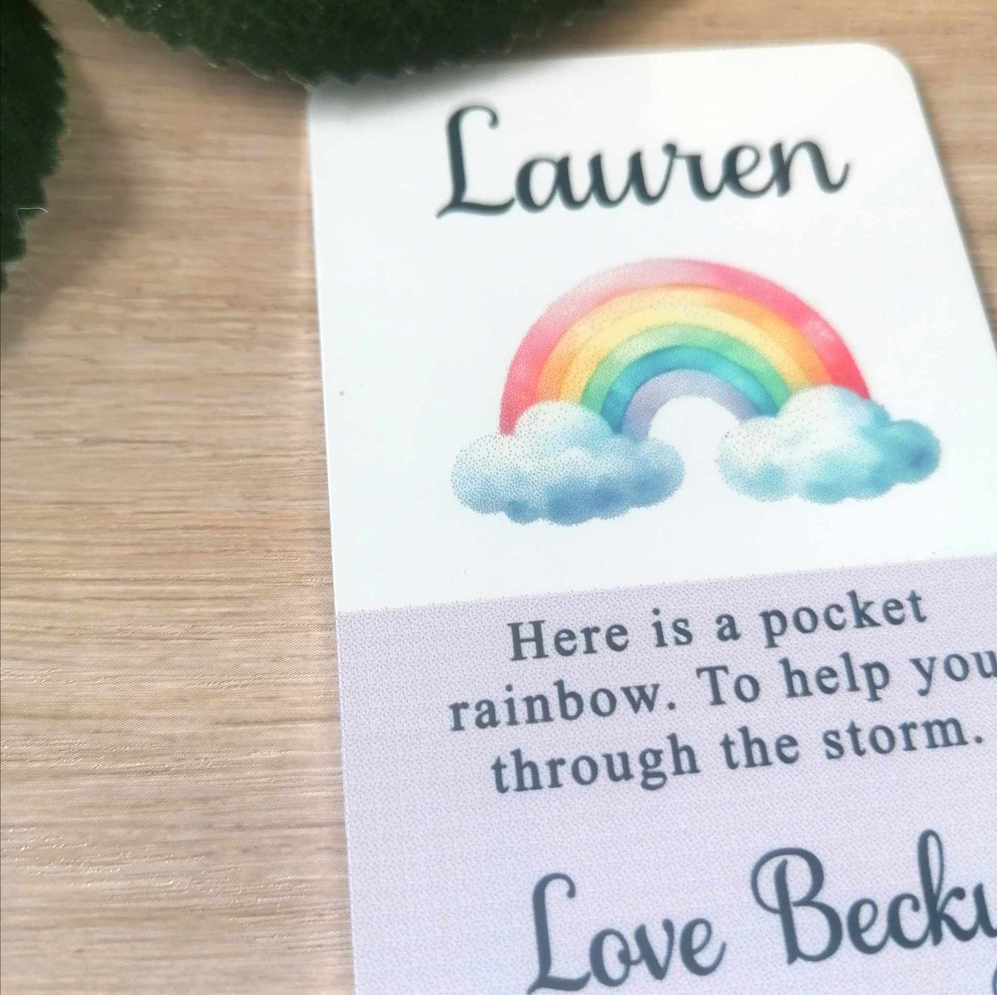 Pocket rainbow wallet card - personalised