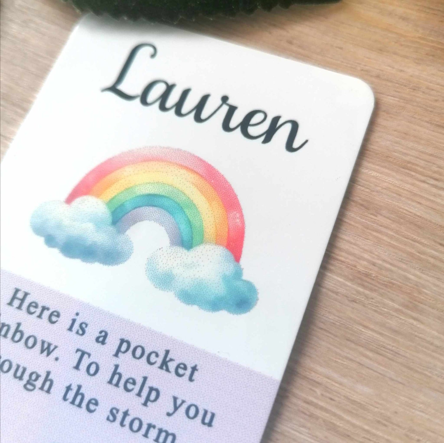 Pocket rainbow wallet card - personalised