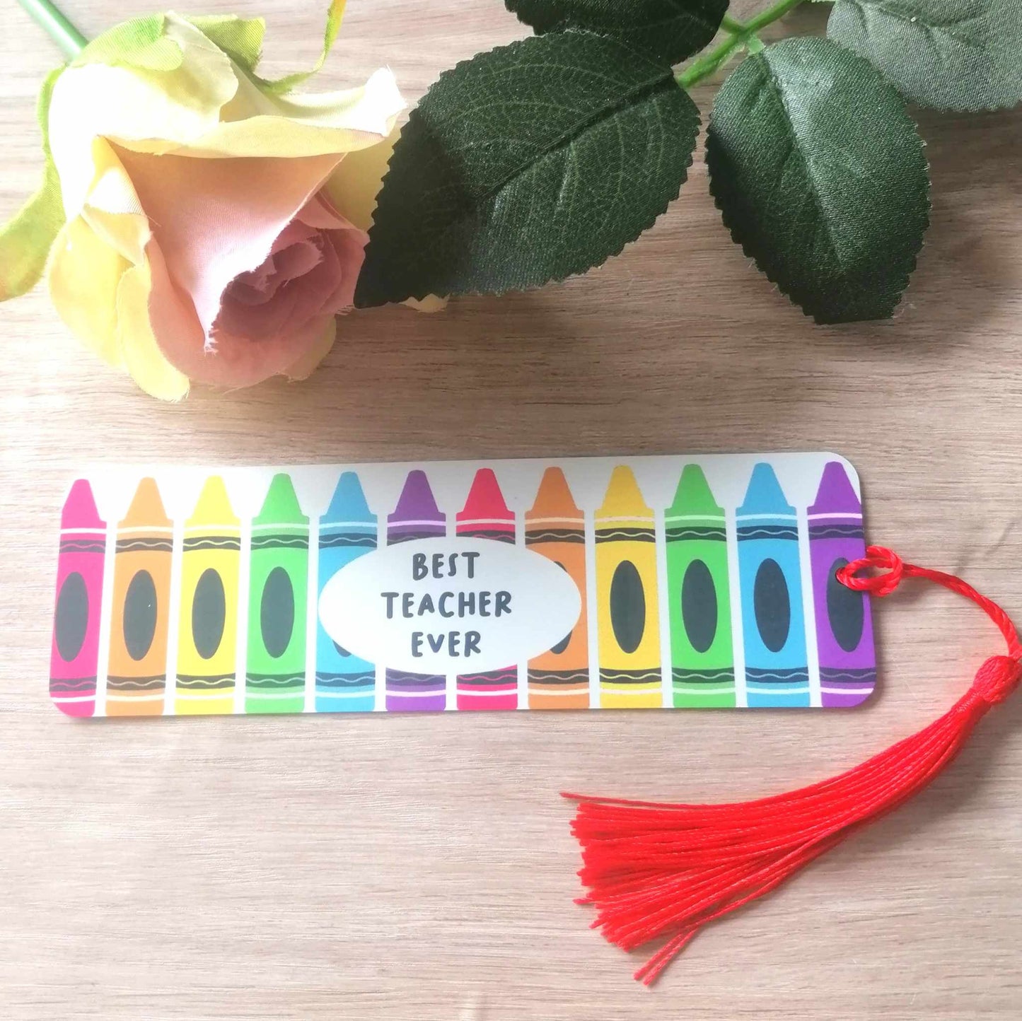 Teacher bookmark - Crayons - personalised