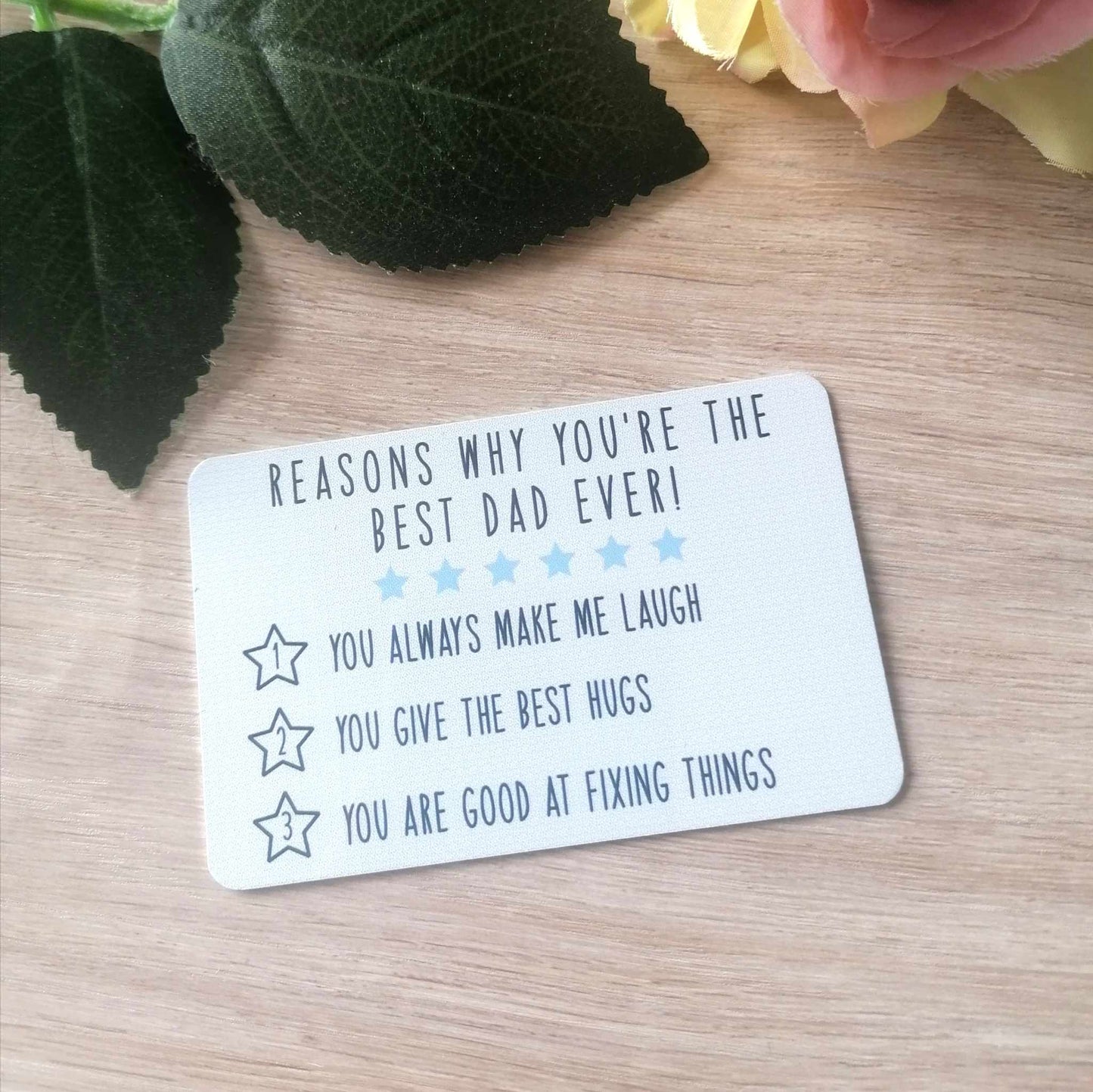 Dad - reasons why you are the best -  wallet card - personalised