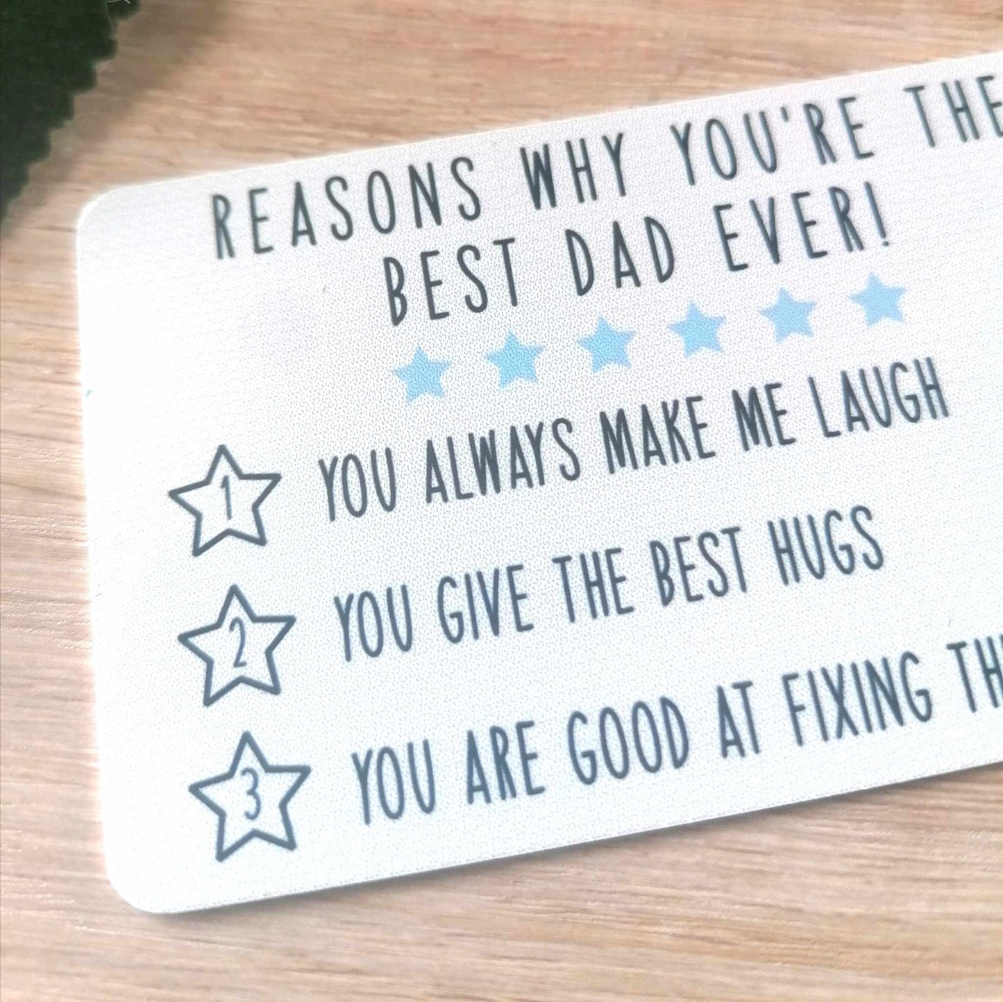 Dad - reasons why you are the best -  wallet card - personalised