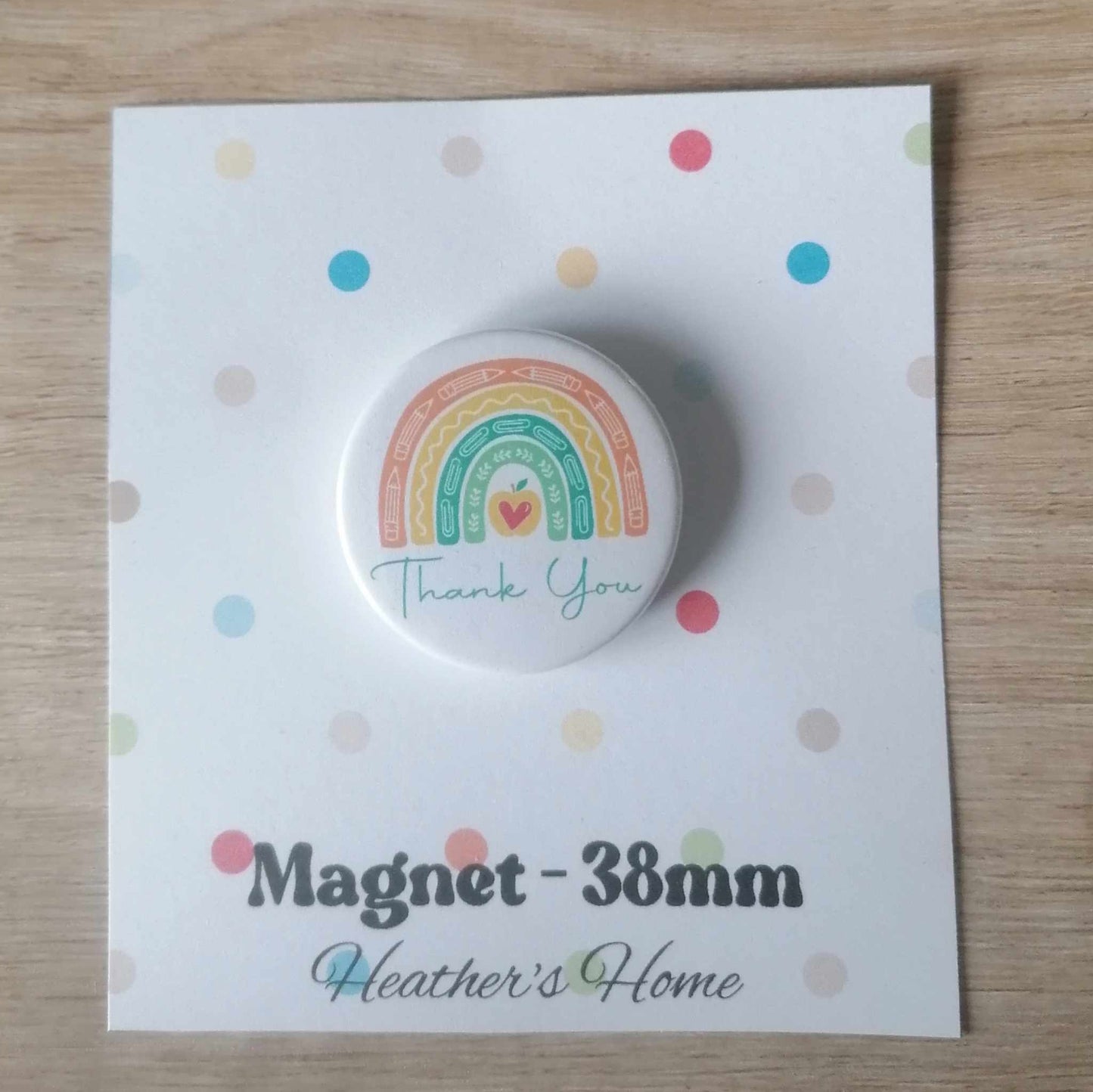 THANK YOU - RAINBOW (apple) - MAGNET/BADGE/KEYRING