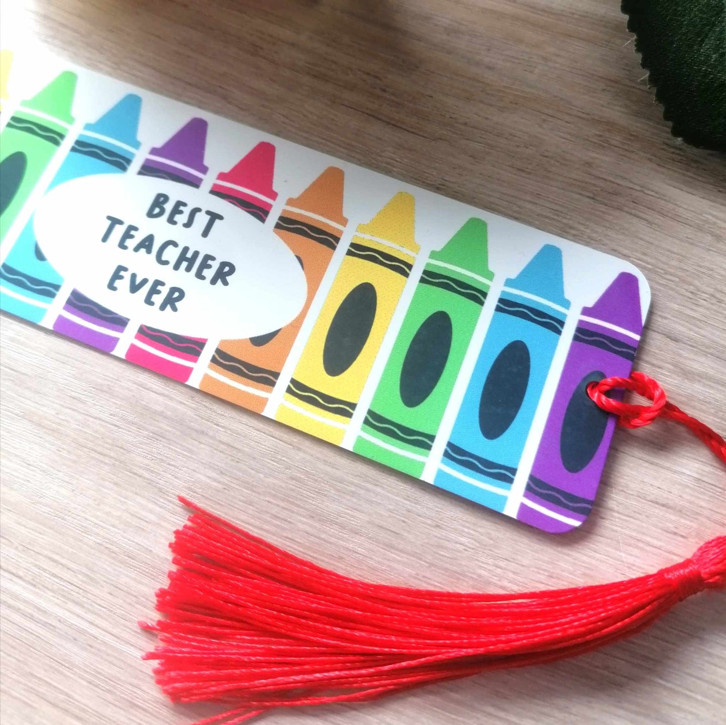 Teacher bookmark - Crayons - personalised