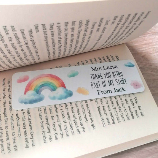 Teacher bookmark - PART OF MY STORY (RAINBOW) - personalised