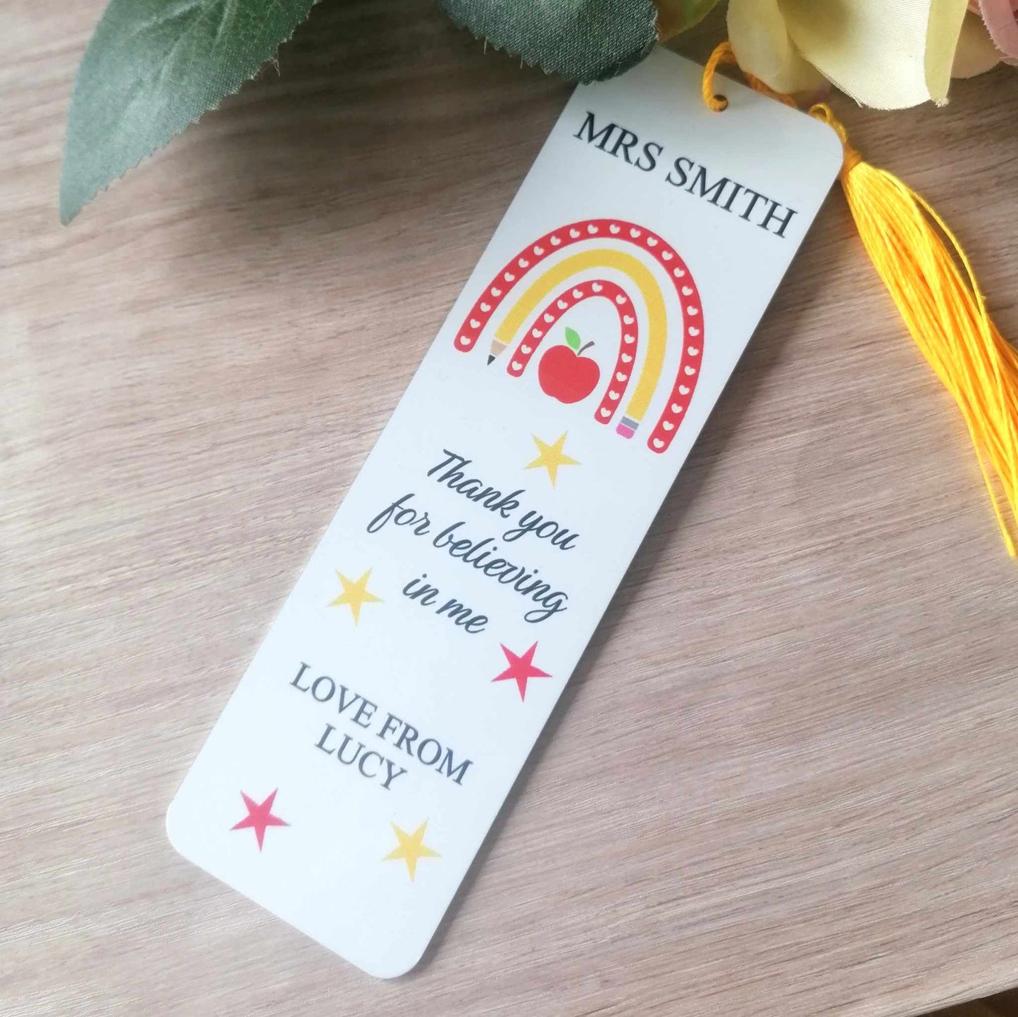 Teacher bookmark - Believing in me - personalised