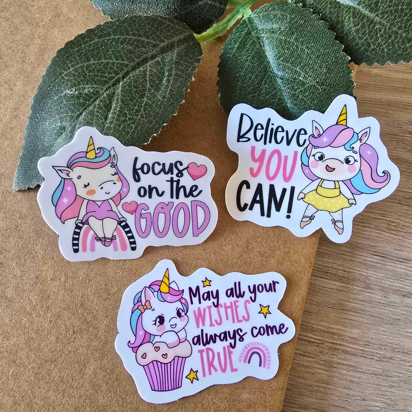 UNICORN POSITIVE STICKERS X 3