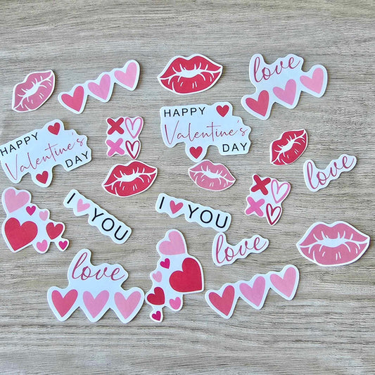 LOVE/VALENTINE PINK STICKER PACK X 20