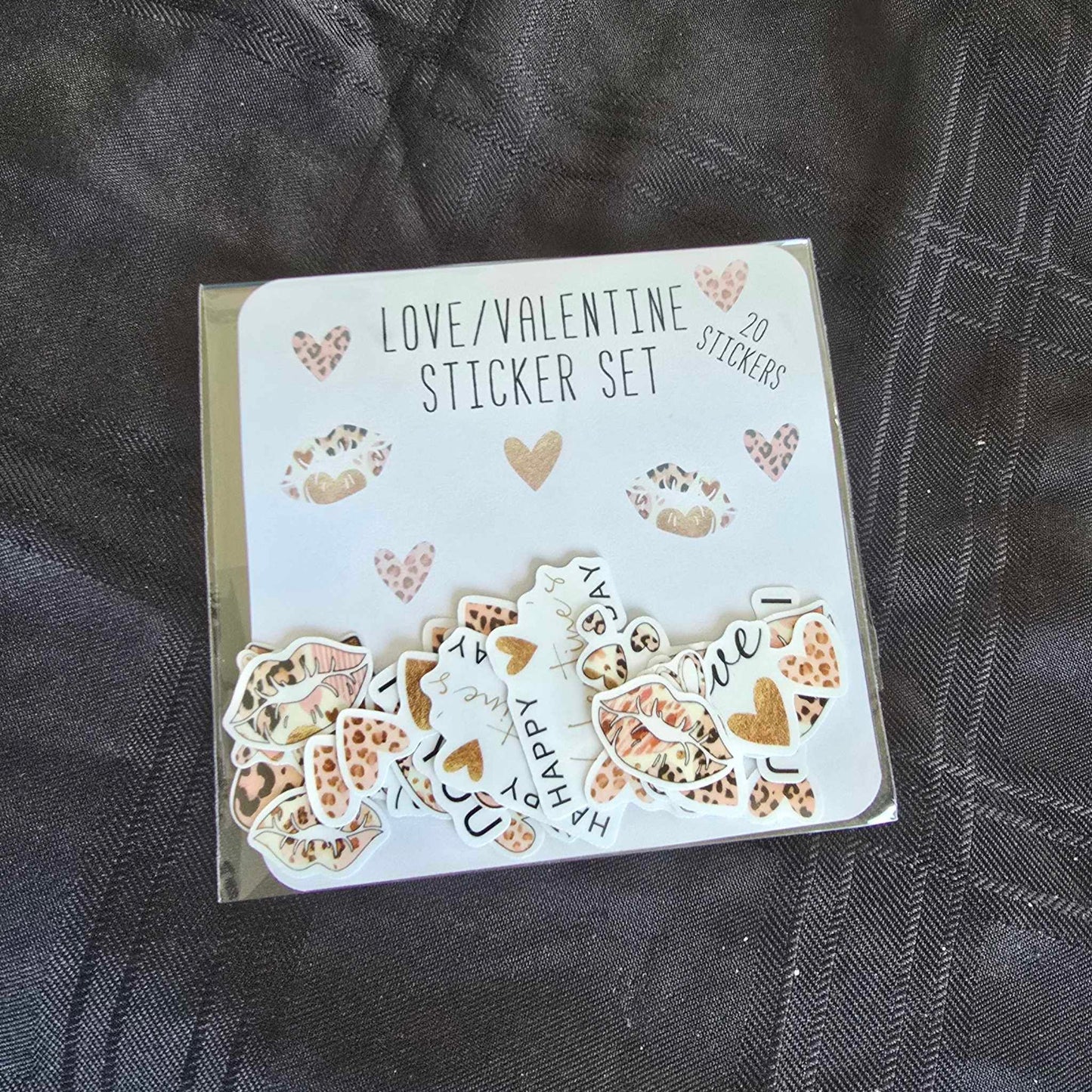 LOVE/VALENTINE ANIMAL PRINT STICKER PACK X 20