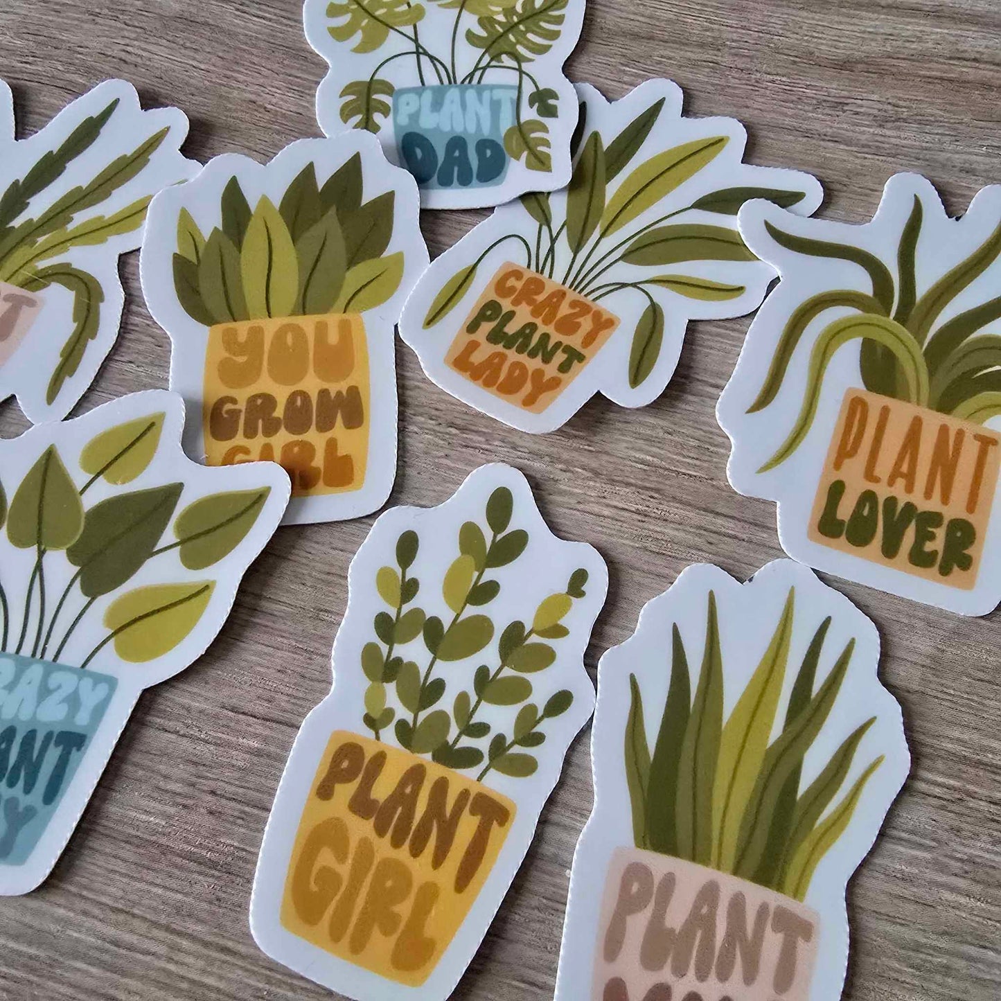 POTTED PLANTS STICKERS X 8 - PLANT LOVER