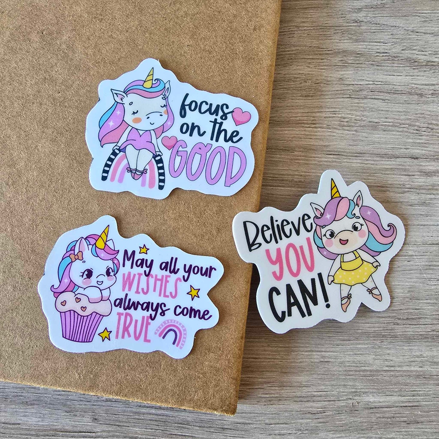 UNICORN POSITIVE STICKERS X 3