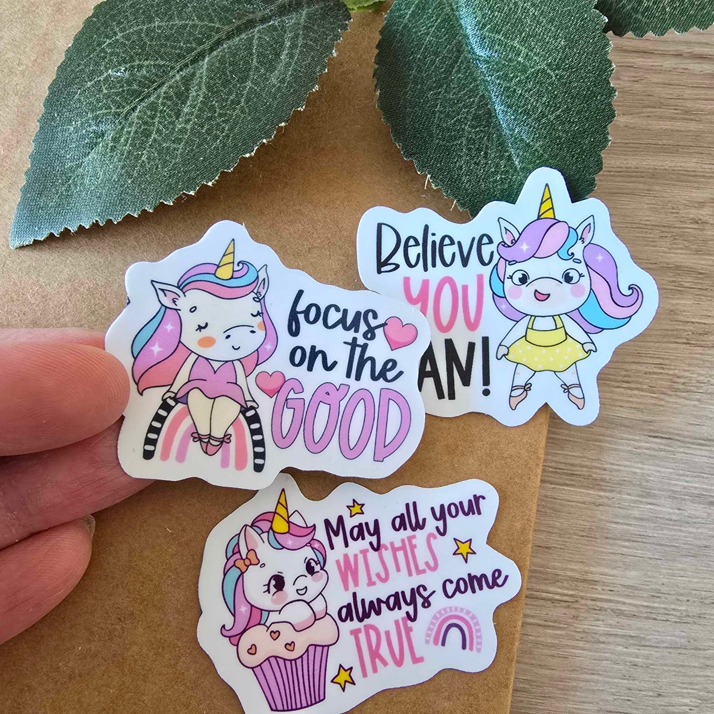 UNICORN POSITIVE STICKERS X 3