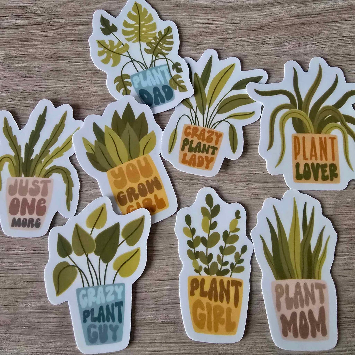 POTTED PLANTS STICKERS X 8 - PLANT LOVER