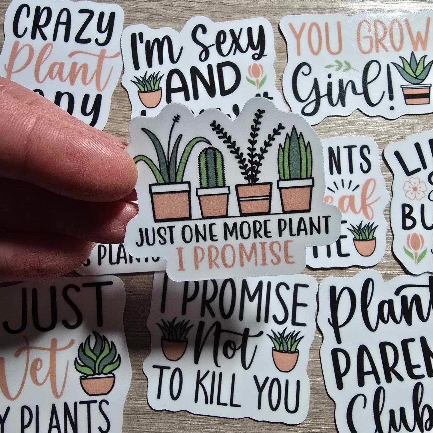 FUNNY PLANT STICKERS X 10 - PLANT LOVER