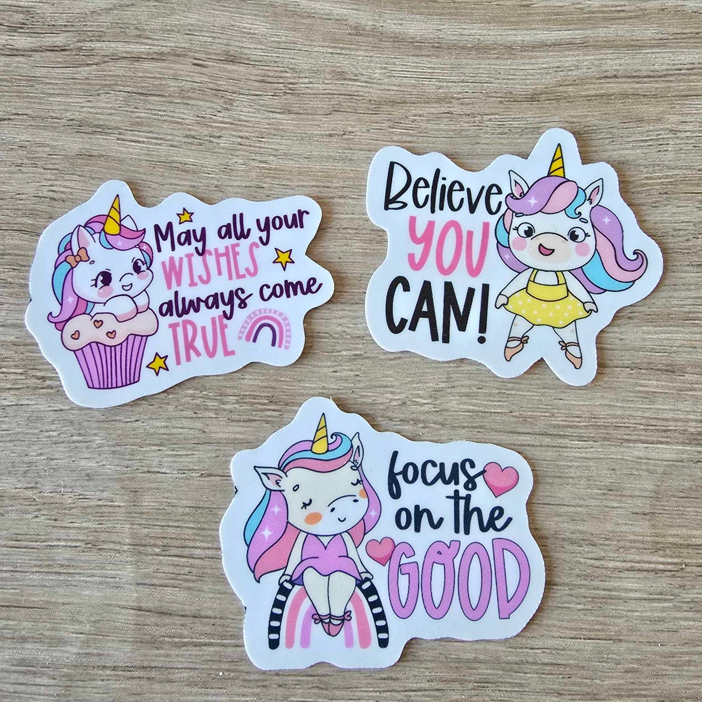 UNICORN POSITIVE STICKERS X 3