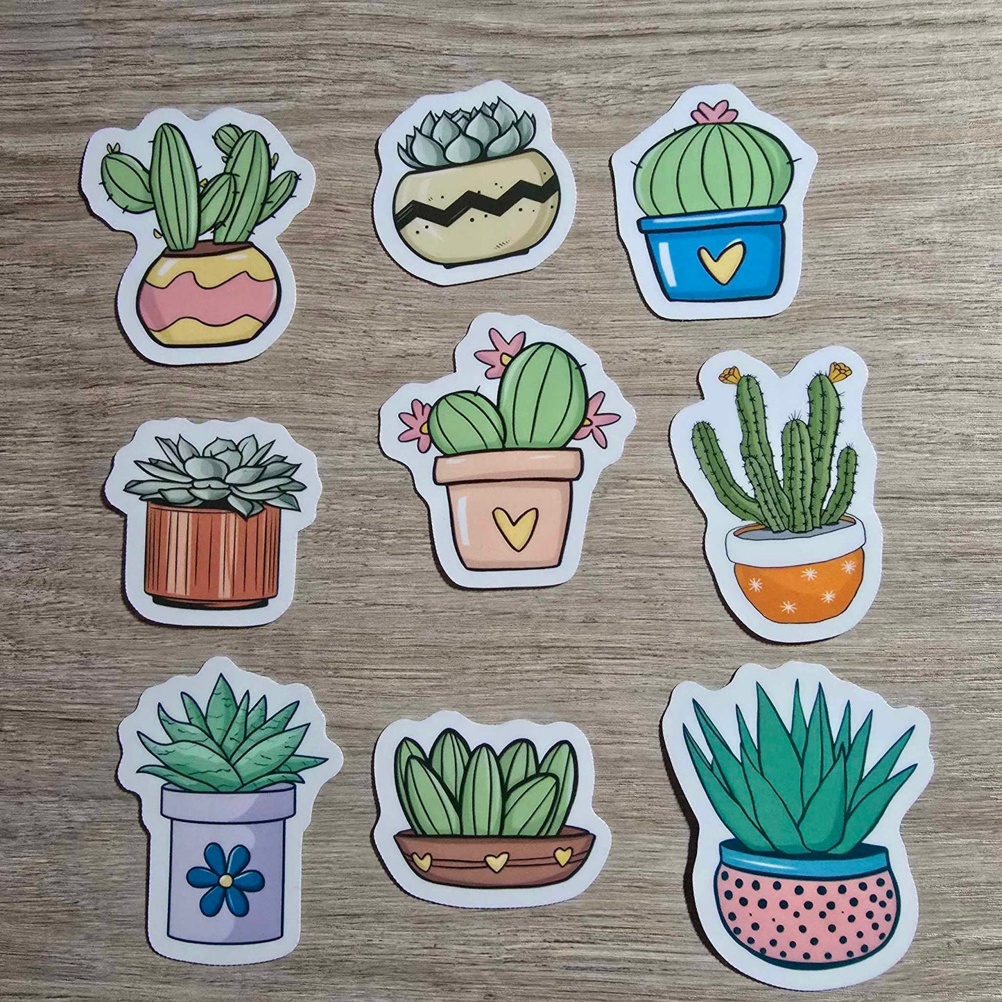 SUCCULENT STICKERS X 9 - PLANT LOVER