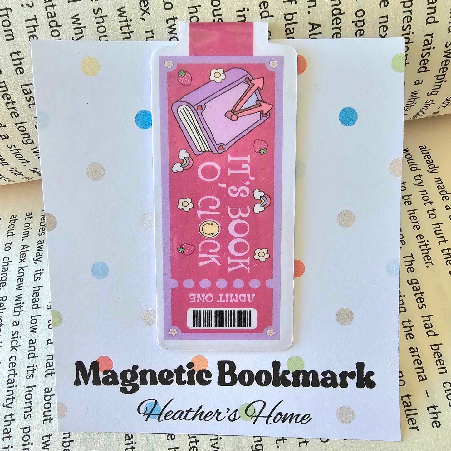 MAGNETIC BOOKMARK - IT'S BOOK O CLOCK