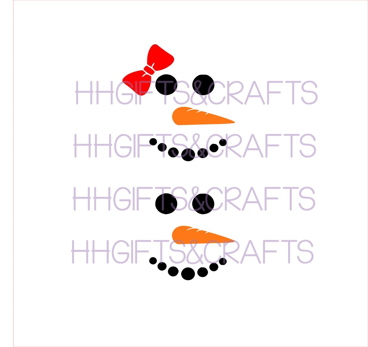 CHR 26 - SNOWMAN FACES X 5 - SMALL VINYL