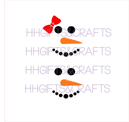 CHR 26 - SNOWMAN FACES X 5 - SMALL VINYL