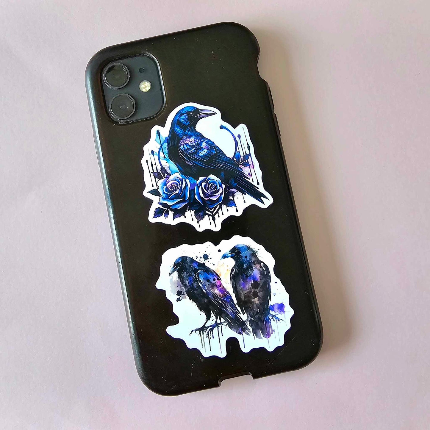 GOTH THEME STICKER PACK X 8 - CROW/RAVEN