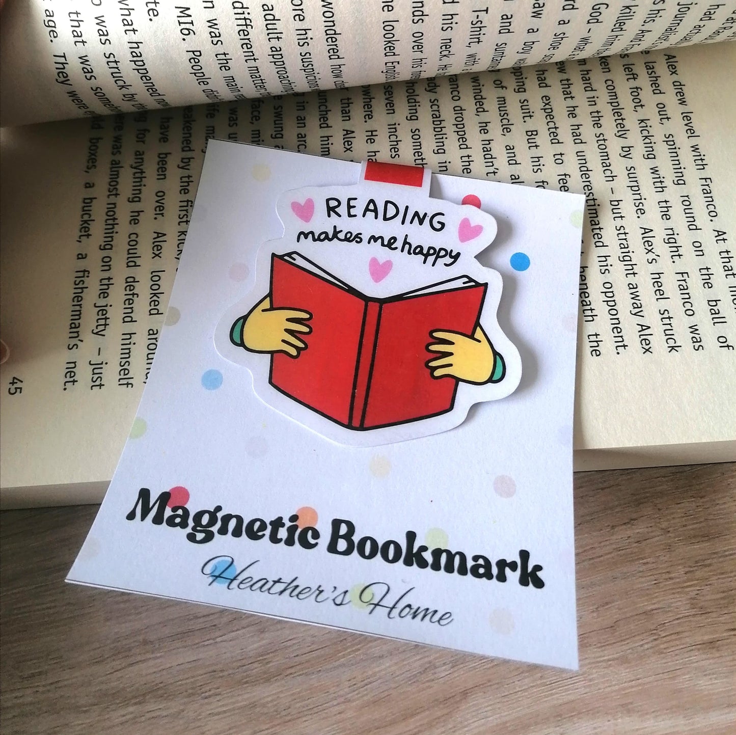 MAGNETIC BOOKMARK - READING MAKES ME HAPPY