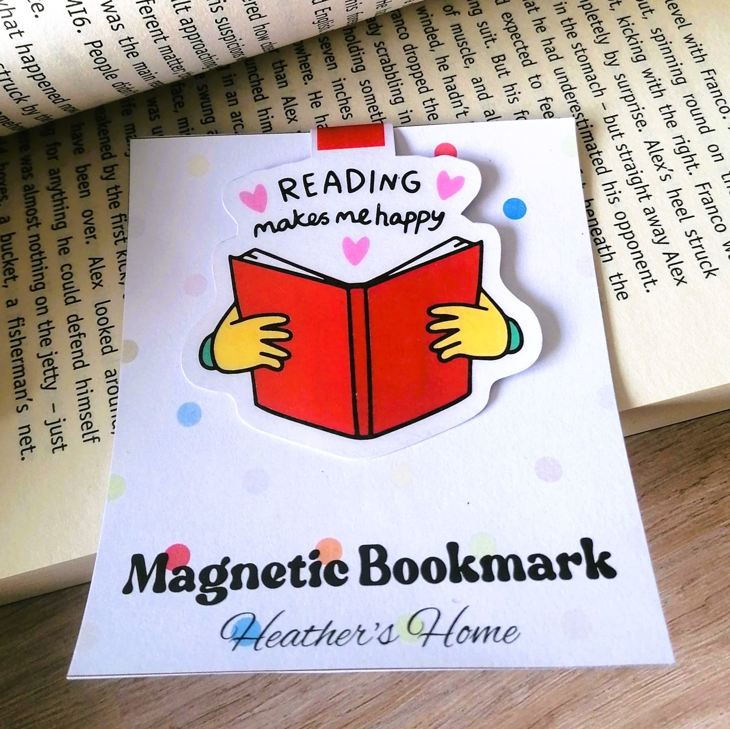 MAGNETIC BOOKMARK - READING MAKES ME HAPPY