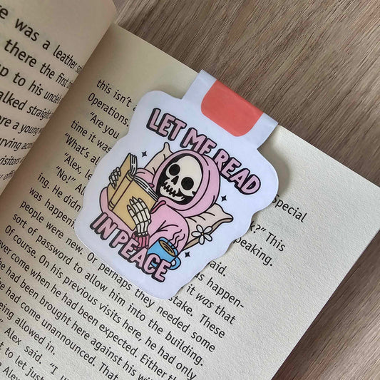 MAGNETIC BOOKMARK - LET ME READ IN PEACE (SKELETON)