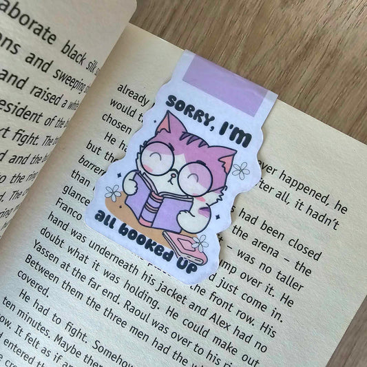 MAGNETIC BOOKMARK - SORRY I'M ALL BOOKED UP (CAT)