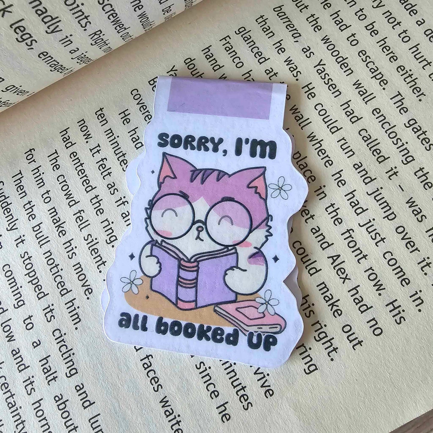 MAGNETIC BOOKMARK - SORRY I'M ALL BOOKED UP (CAT)