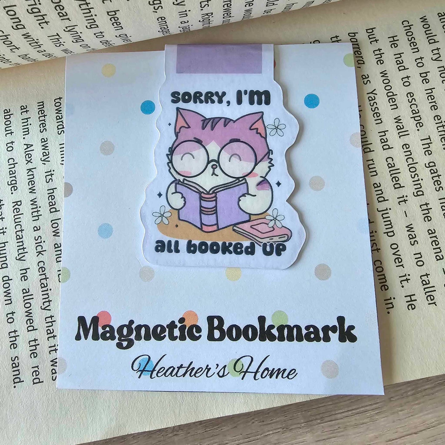 MAGNETIC BOOKMARK - SORRY I'M ALL BOOKED UP (CAT)