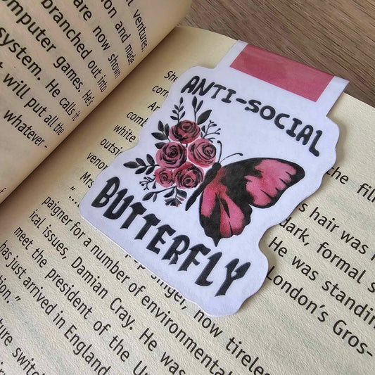 MAGNETIC BOOKMARK - ANTI-SOCIAL BUTTERFLY