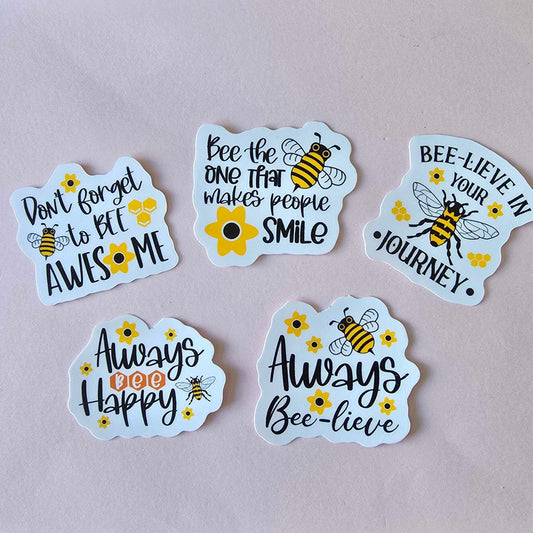 BEE THEME STICKER PACK X 5 - BEE QUOTES