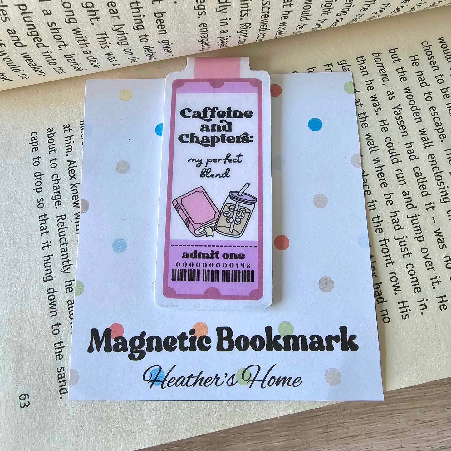 MAGNETIC BOOKMARK - CAFFEINE AND CHAPTERS