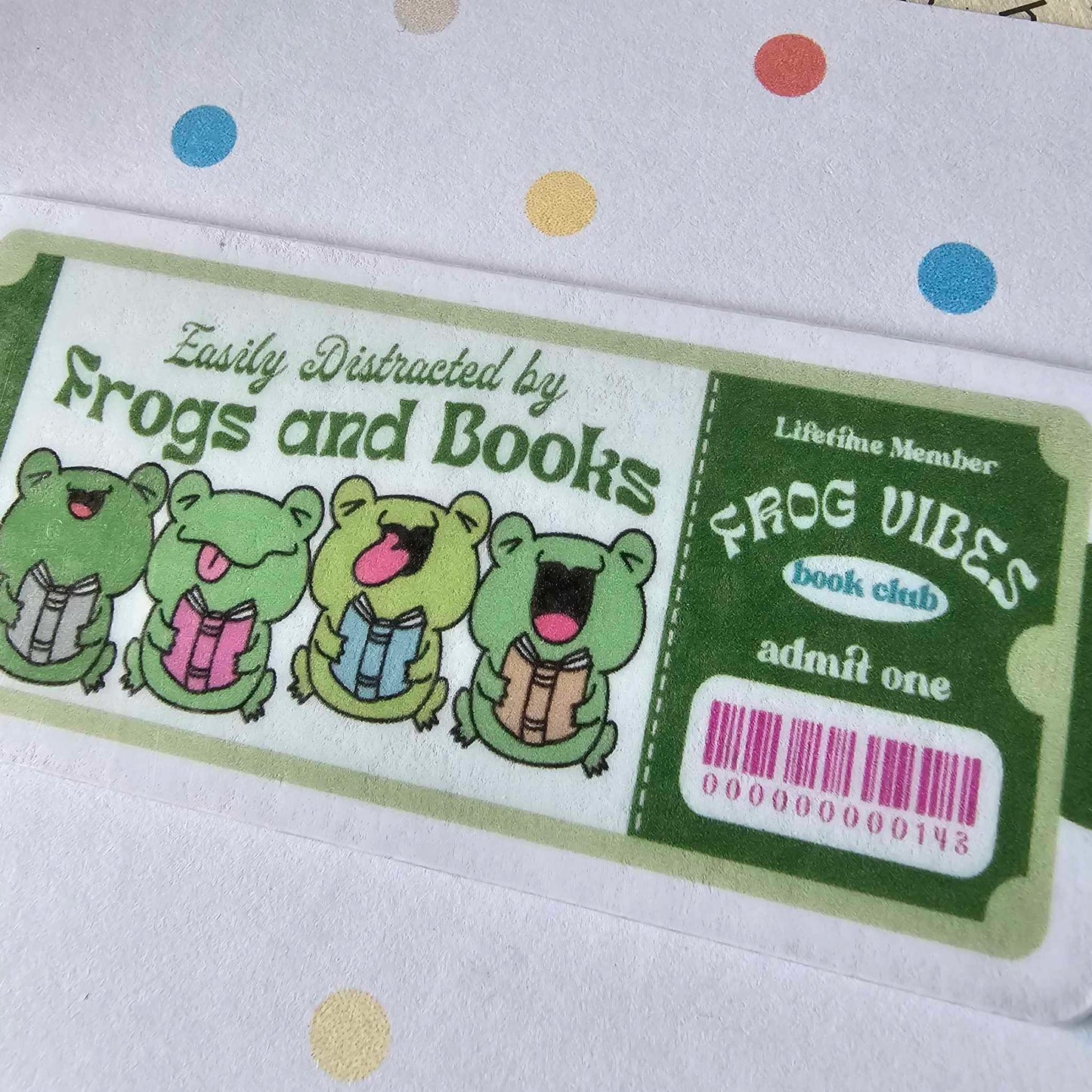 MAGNETIC BOOKMARK - FROGS AND BOOKS