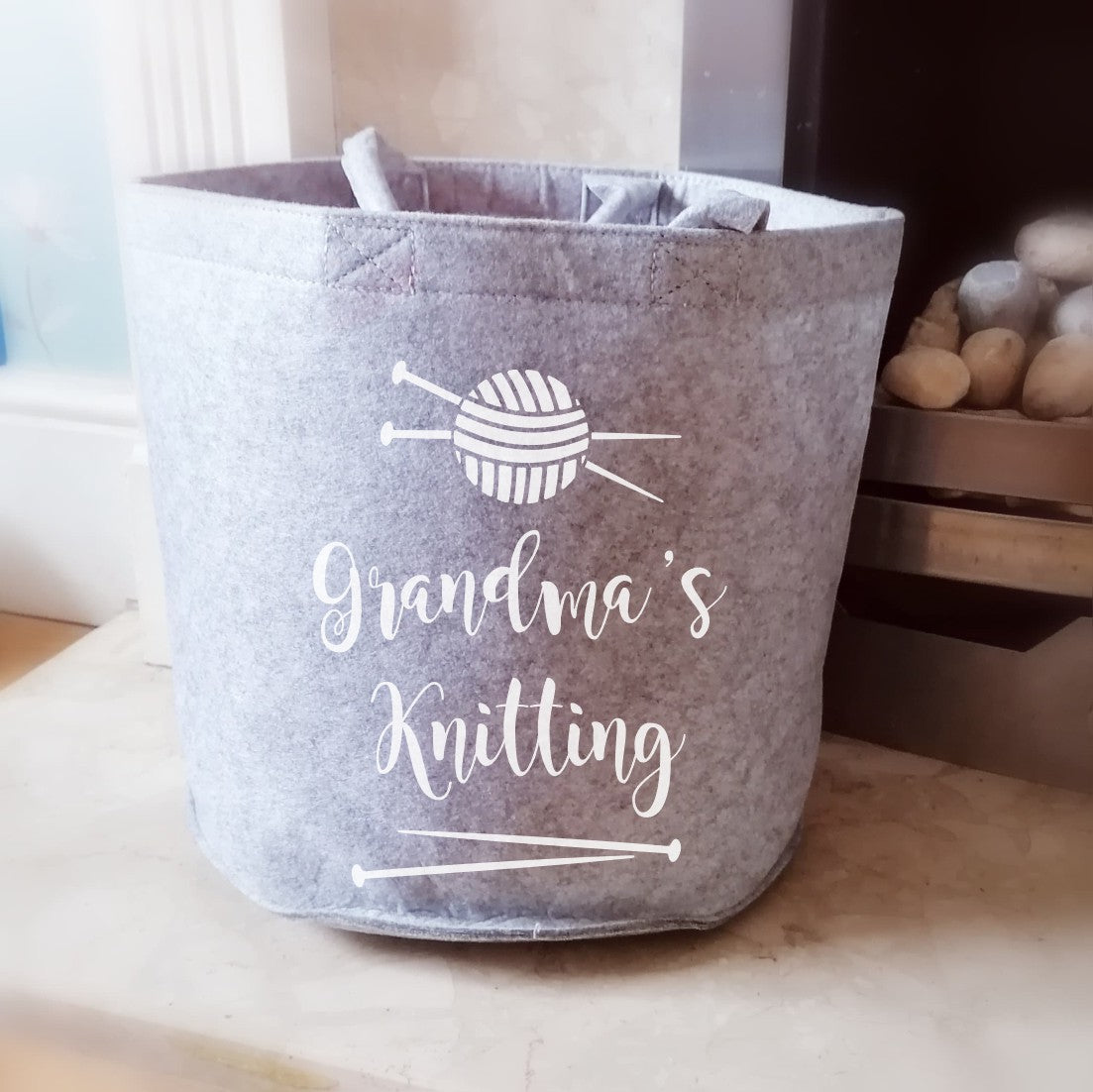 FELT TRUG - KNITTING/CROCHET STORAGE - PERSONALISED