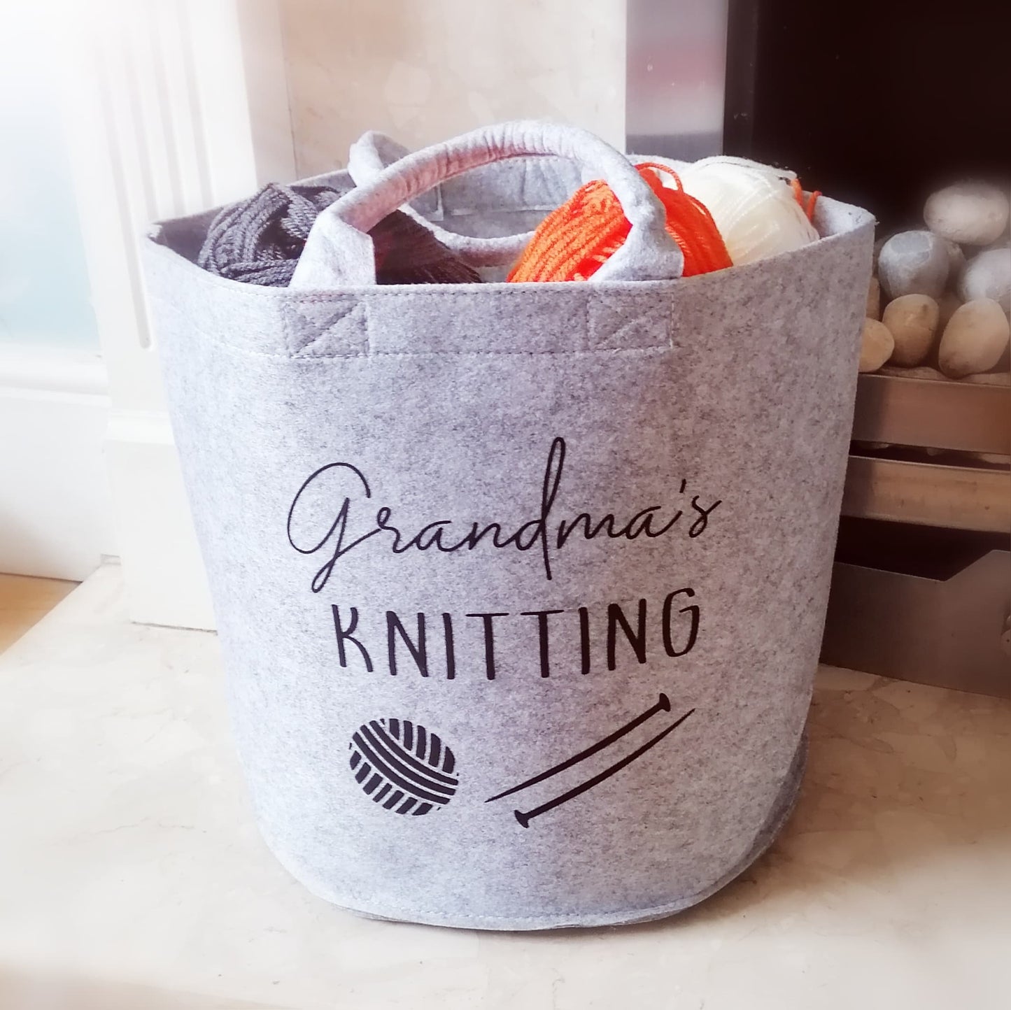 FELT TRUG - KNITTING/CROCHET STORAGE - PERSONALISED