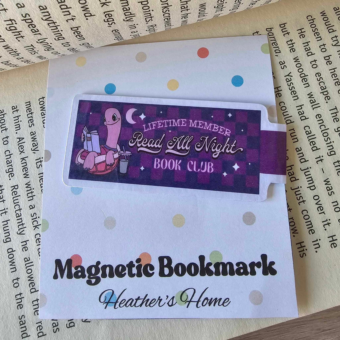 MAGNETIC BOOKMARK - READ ALL NIGHT BOOKCLUB