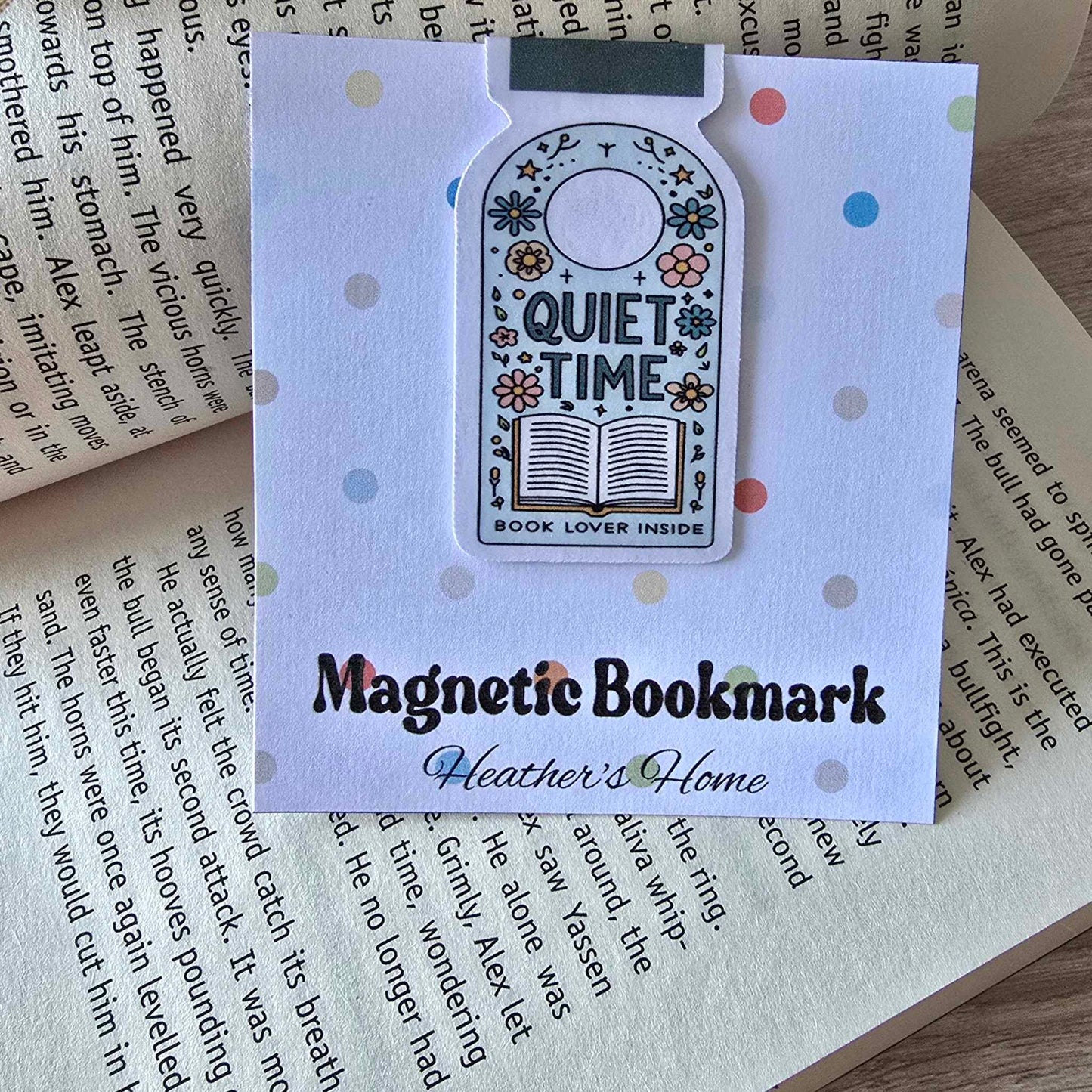 MAGNETIC BOOKMARK - QUIET TIME - BOOK LOVER