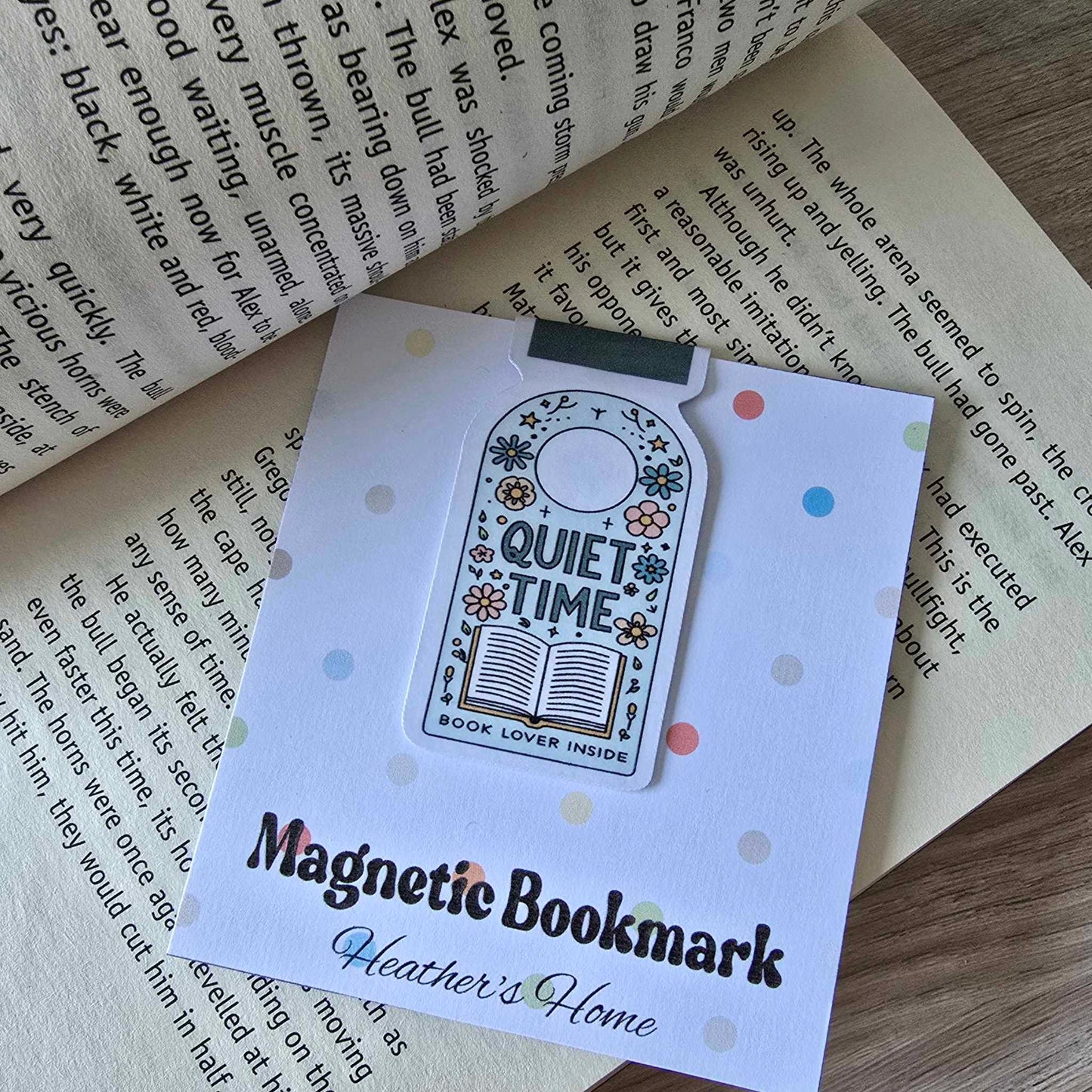 MAGNETIC BOOKMARK - QUIET TIME - BOOK LOVER