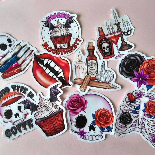 GOTH THEME STICKER PACK X 10 - VAMPIRE GOTH