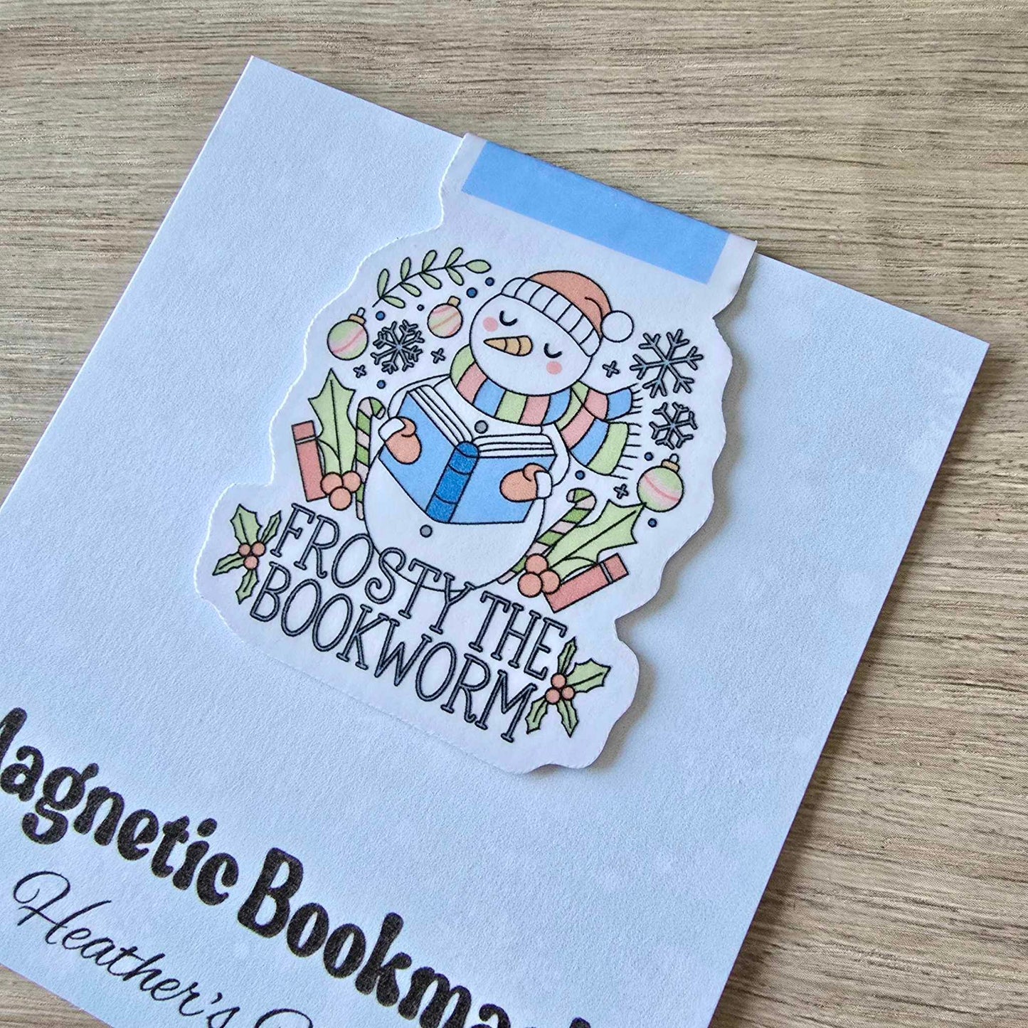 MAGNETIC BOOKMARK - XMAS - FROSTY THE BOOKWORM